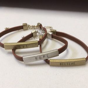 Set of 3 inspirational bracelets